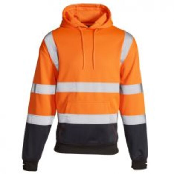 Supertouch Hi-Vis Orange 2 Tone Hooded Sweatshirt Thumbnail
